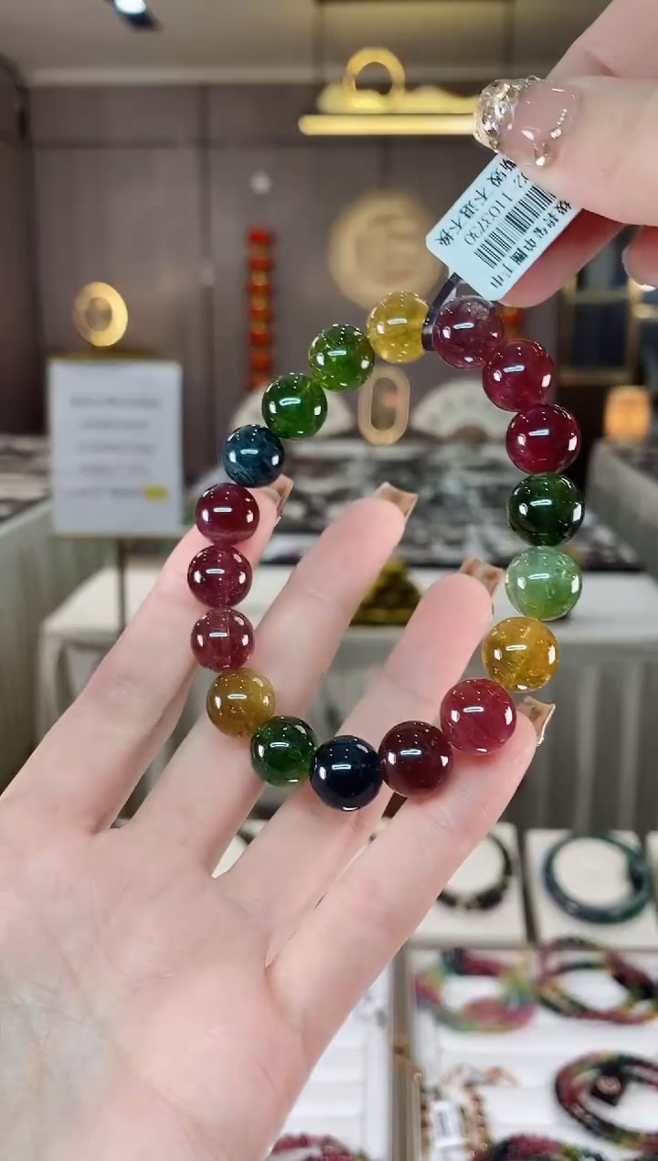 【闪购商品】碧玺单圈手串11mm+未镶嵌一物一证dan