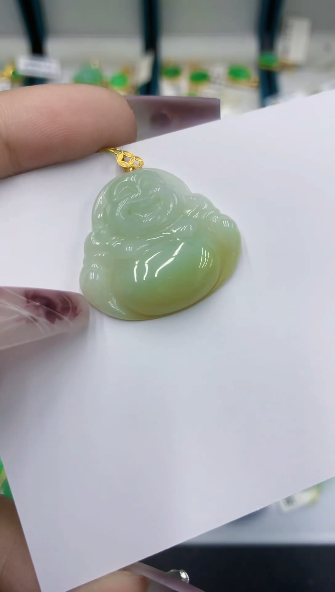 颈饰18K金镶嵌翡翠111111