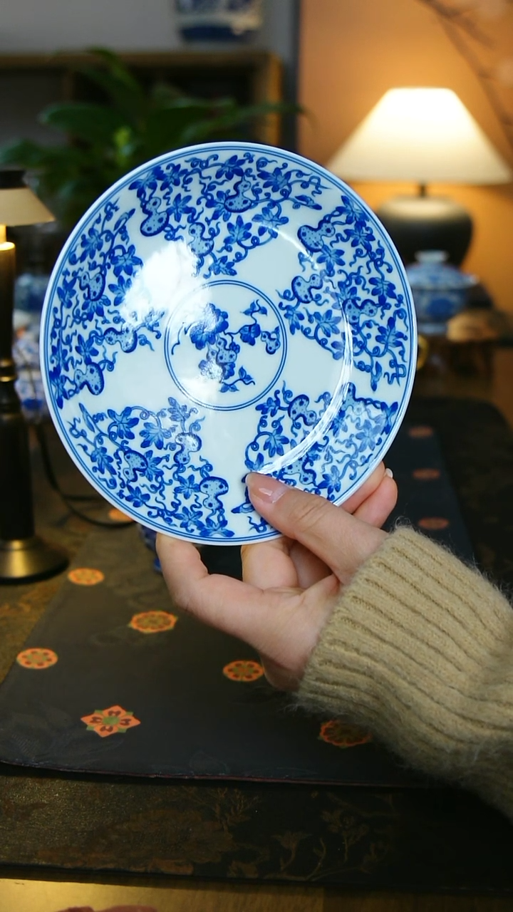 缠枝葫芦壶承   14.8cm