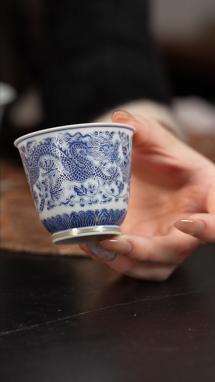 【闪购商品】杯四景堂青花描银