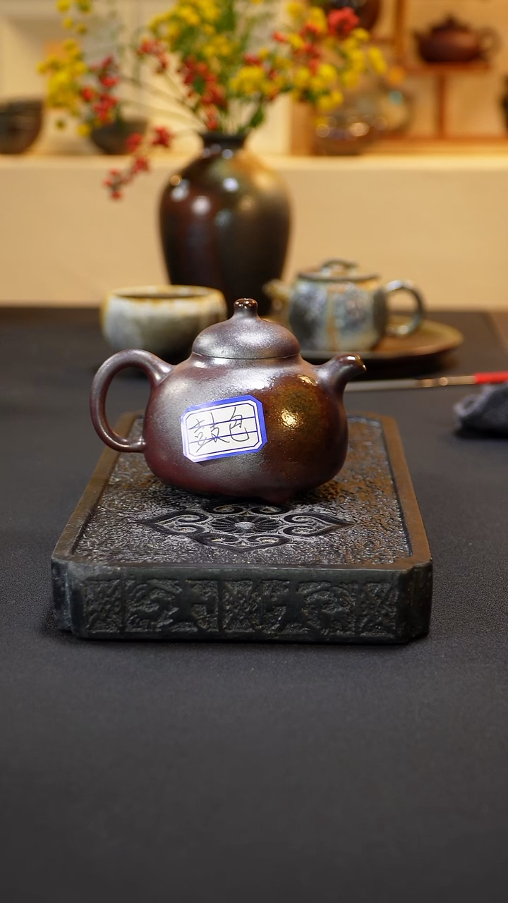 茶壶紫砂纯自然柴烧
