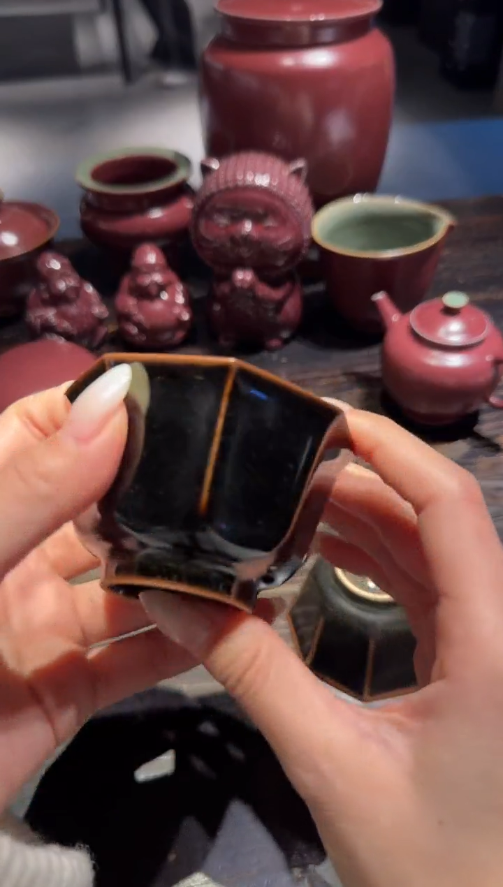 瓷黄灿 龙窑 八方杯·不挑