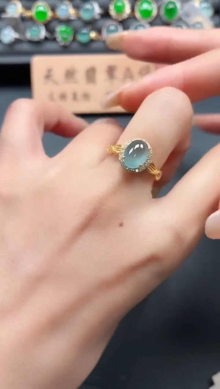 银S925镶嵌戒指翡翠1111