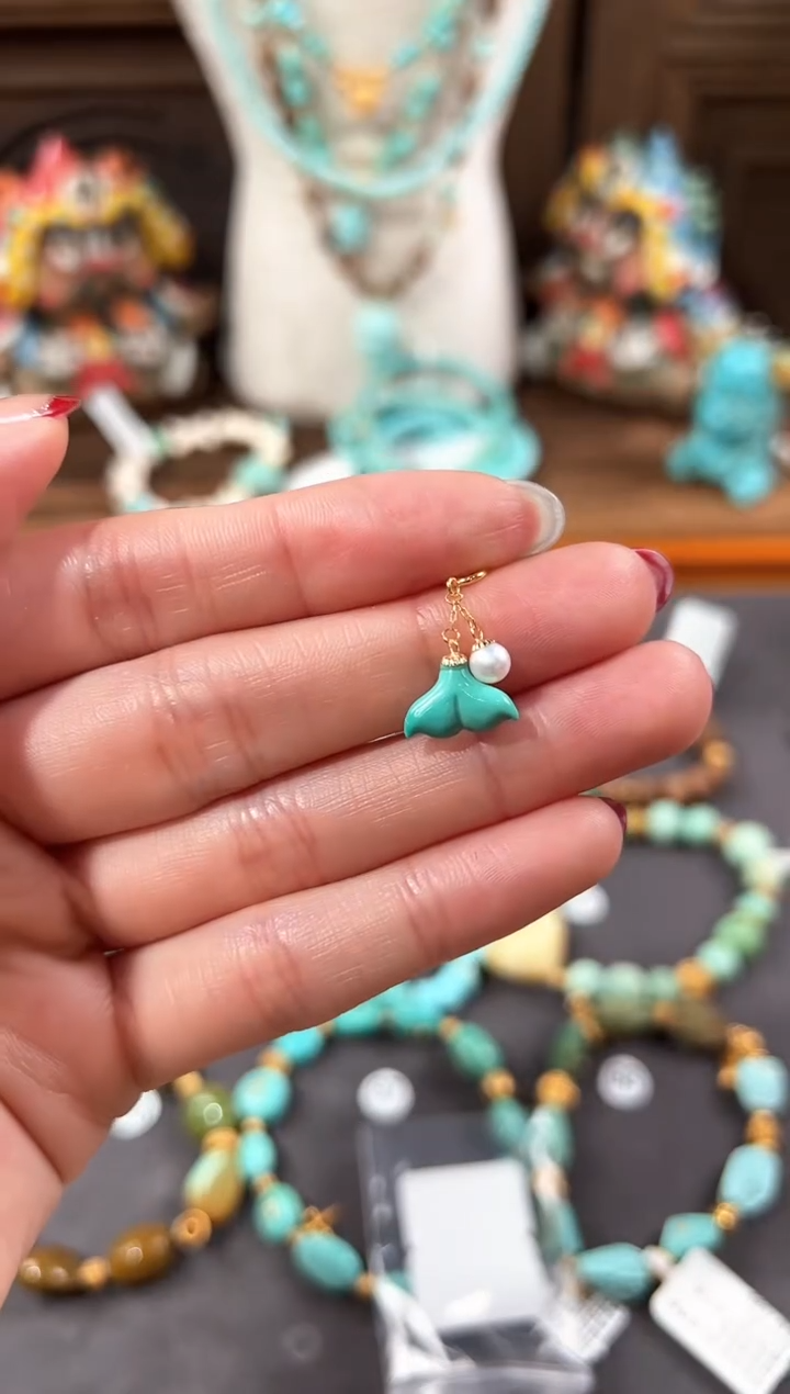 【闪购商品】绿松石提溜18K金镶嵌绿松石提溜