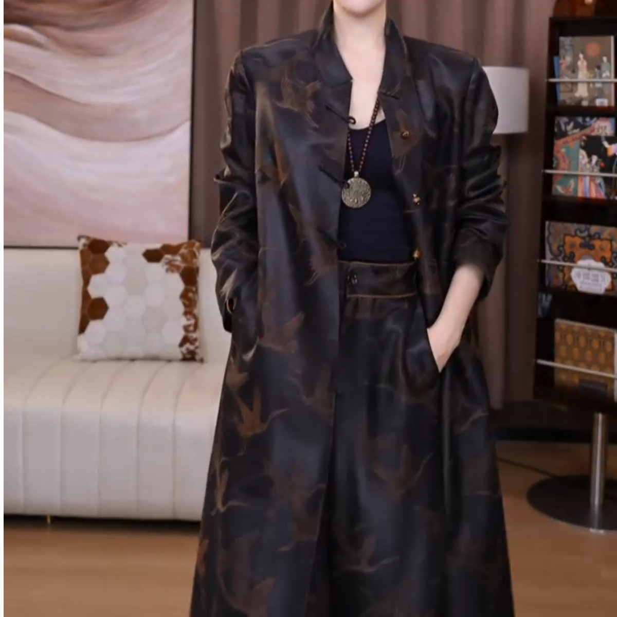 【洛南】新中式复古显瘦宽松国风休闲时尚洋气西装百搭风衣