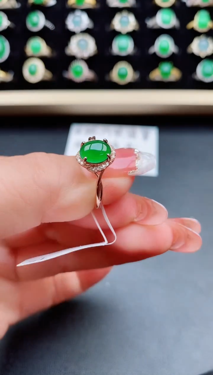 【闪购商品】翡翠戒指银S925镶嵌50880