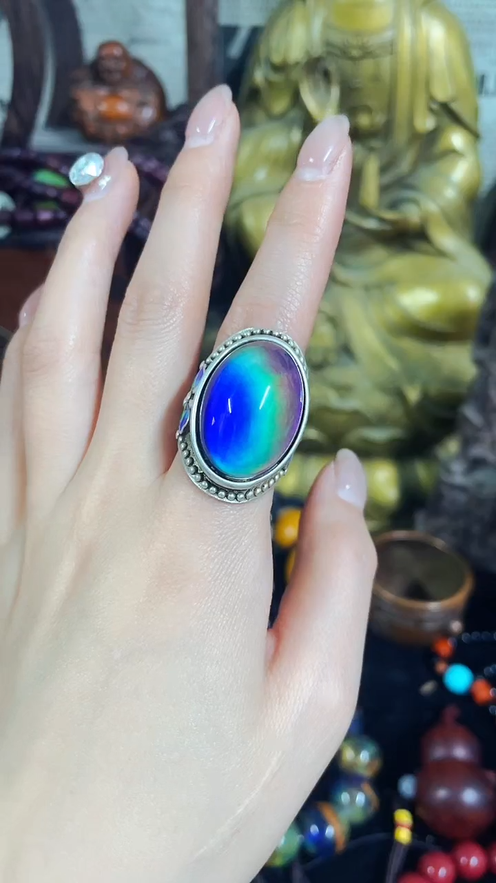 【闪购商品】蓝珀戒指未镶嵌主播推荐主播推荐