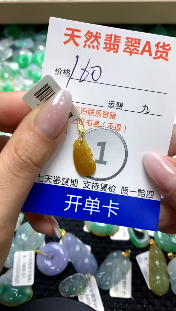 翡翠18K金镶嵌颈饰111111111111111121