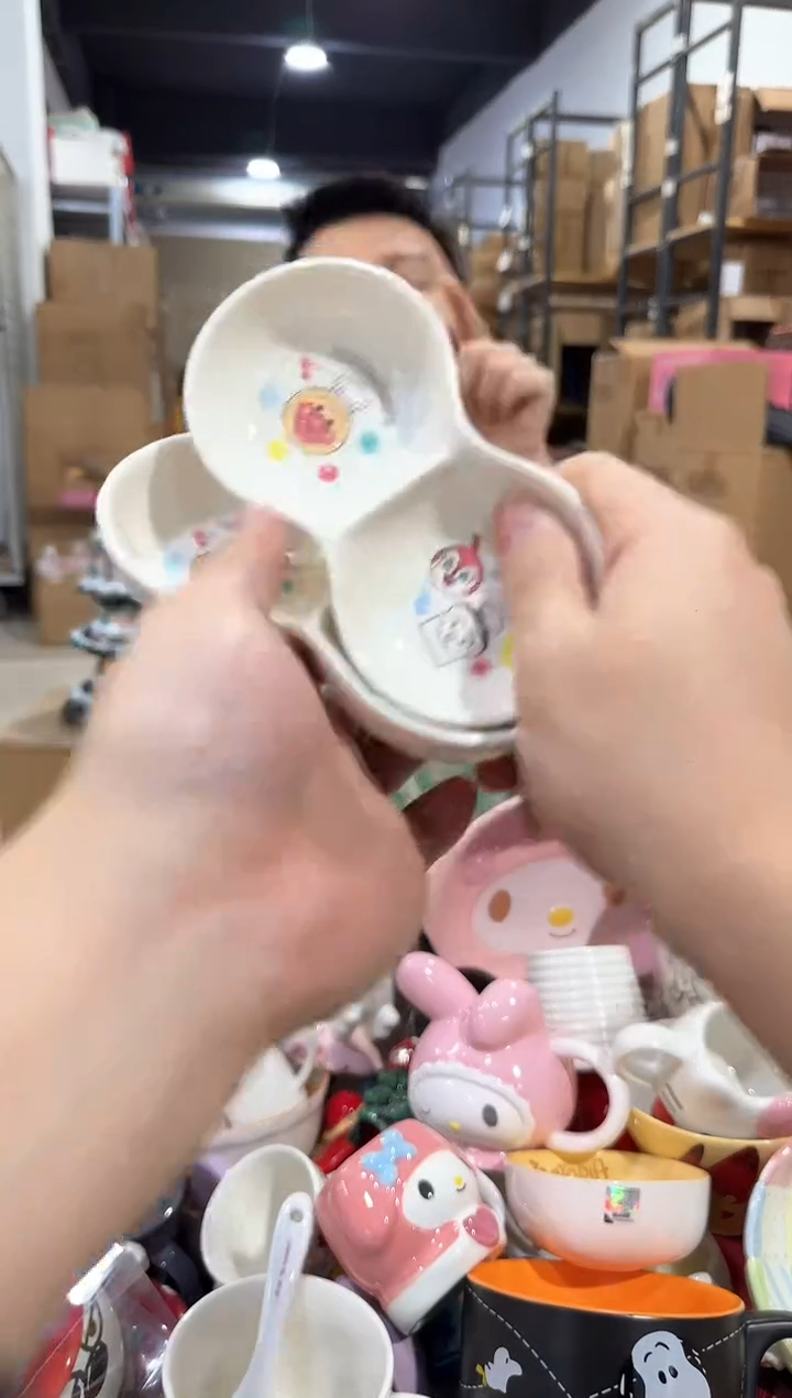 瓷片面包超人花生蘸料碟2件套
