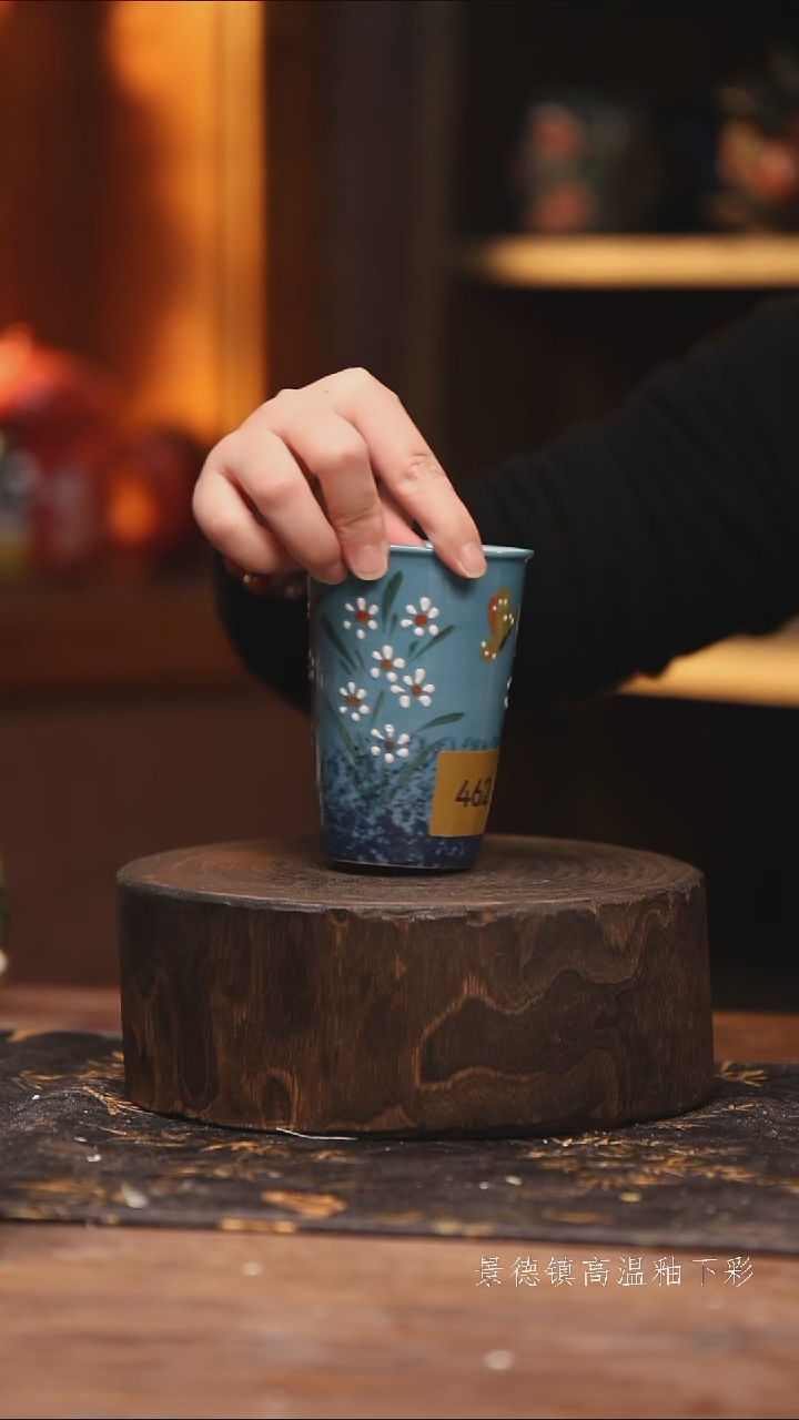 玻璃景德镇高温釉下手绘陶瓷@L462@