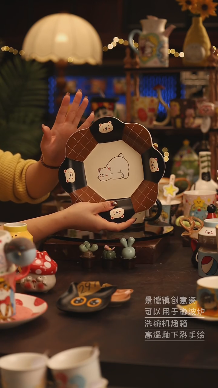 陶瓷景德镇可爱陶瓷釉下彩绘设计师款