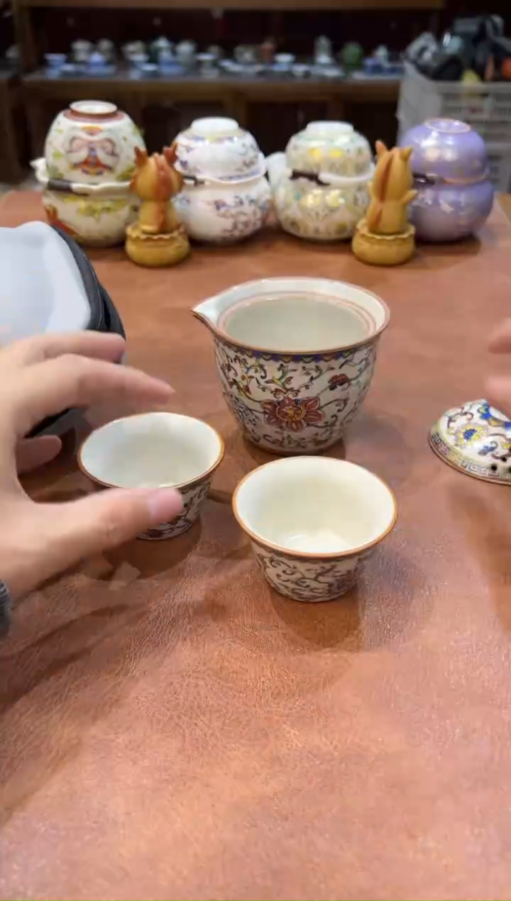 真的很便宜会开片的旅行茶具