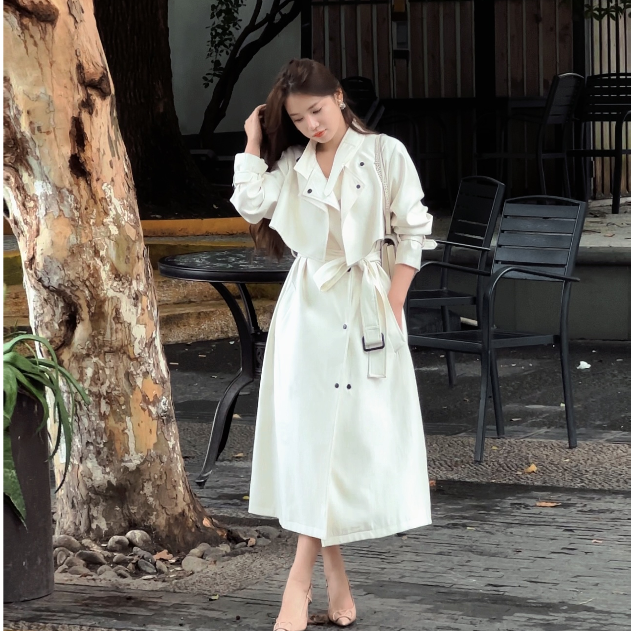 白色风衣24秋冬新款女装气质韩剧穿搭高级感小个子定制