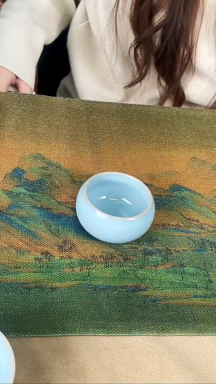 杯子瓷韩红 天青釉 小禅定