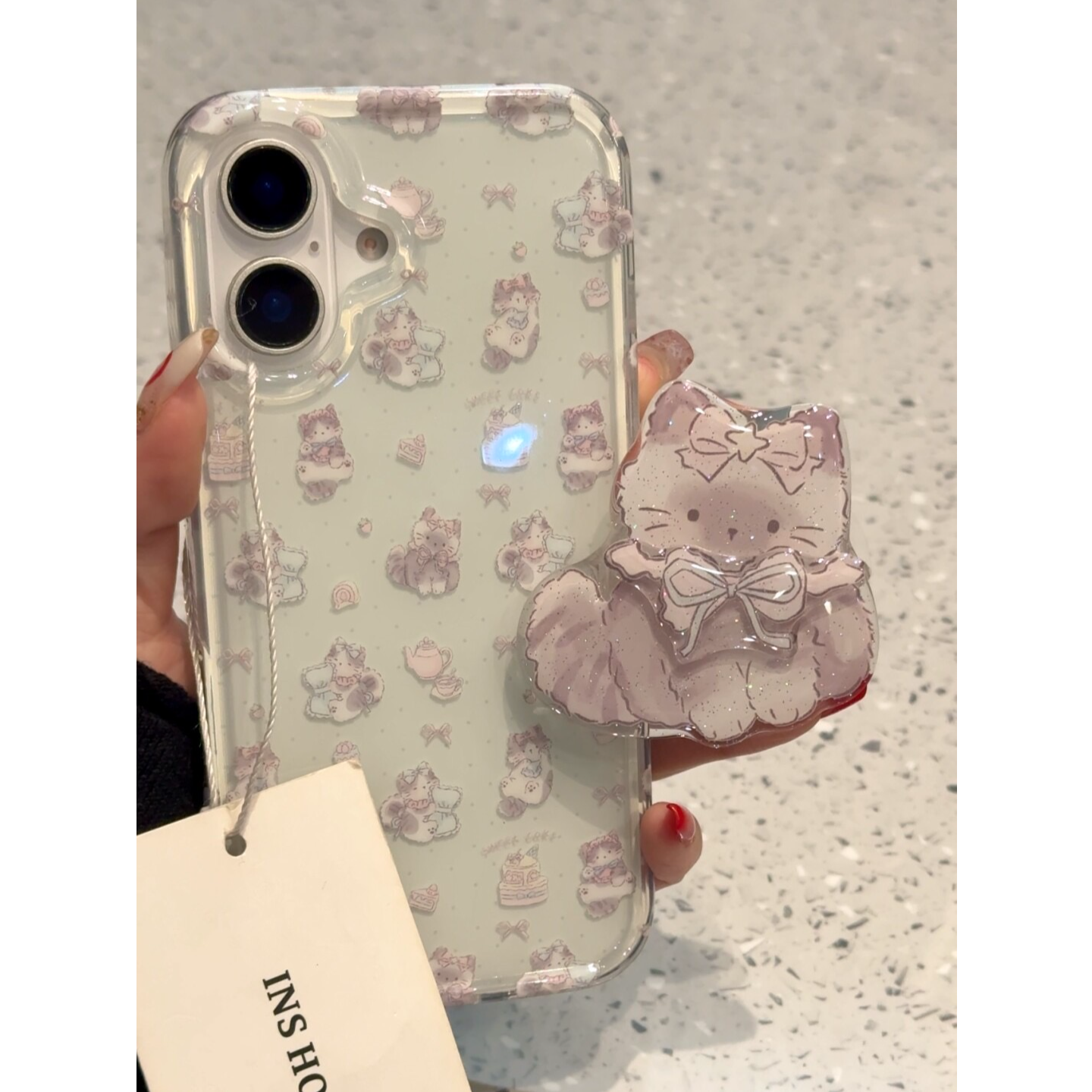 蝴蝶结猫咪适用苹果手机壳华为vivo小米荣耀oppo红米全包可爱女款