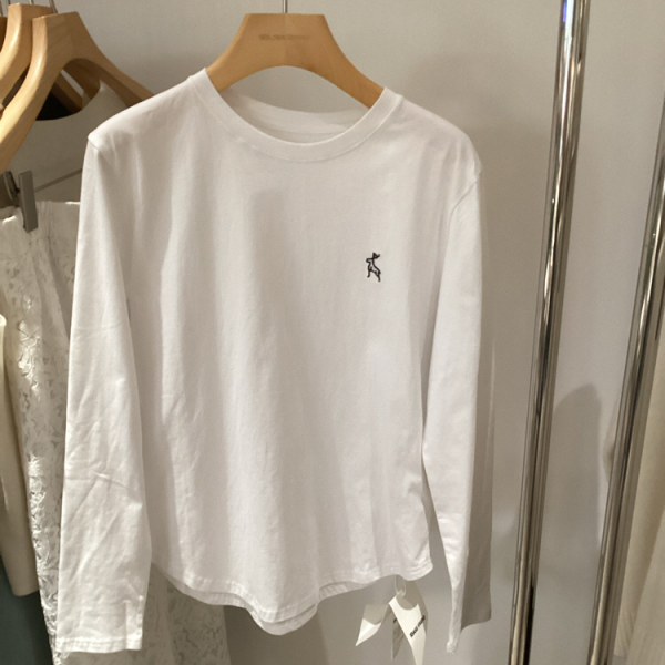 |203021小鹿刺绣抓绒长袖T恤【微瑕】