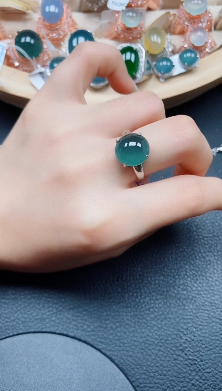 【闪购商品】翡翠戒指银S925镶嵌翡翠