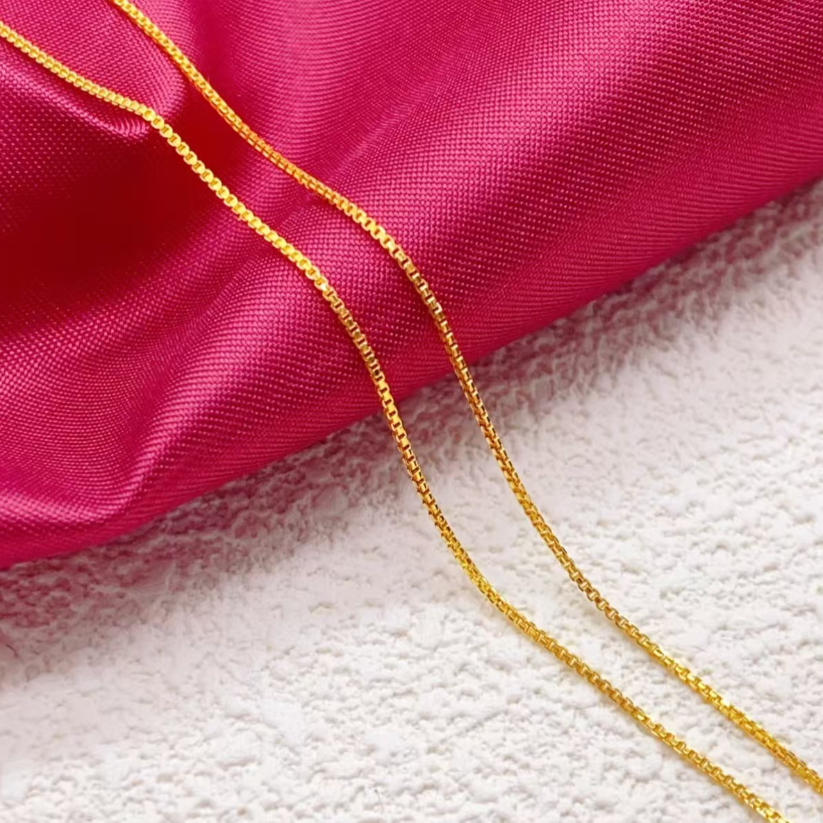 足金999 5G素链黄金盒子链（45长不可抽拉M扣） 经典精致礼物