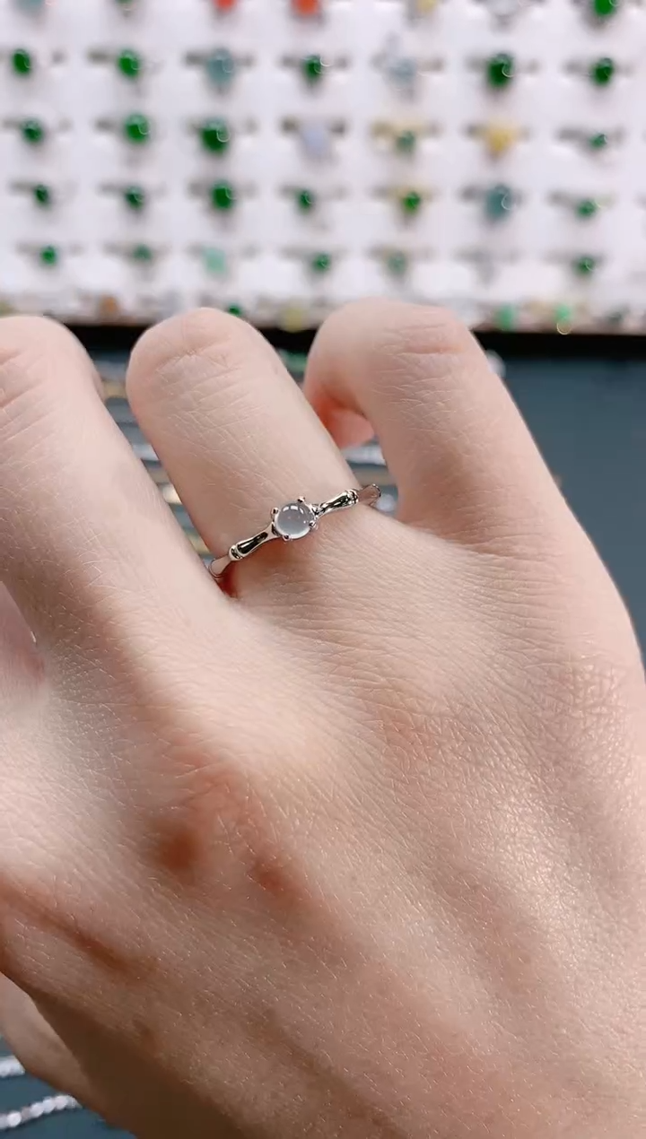 【闪购商品】翡翠戒指银S925镶嵌天然翡翠