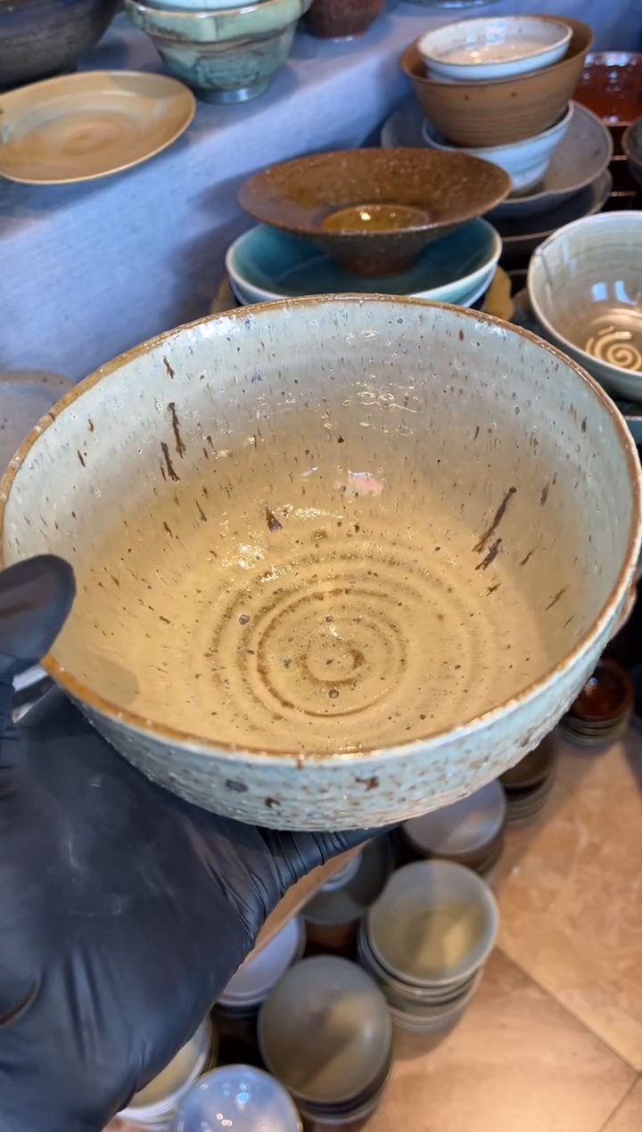 【闪购商品】瓷片487  粗陶黄手工面碗1个