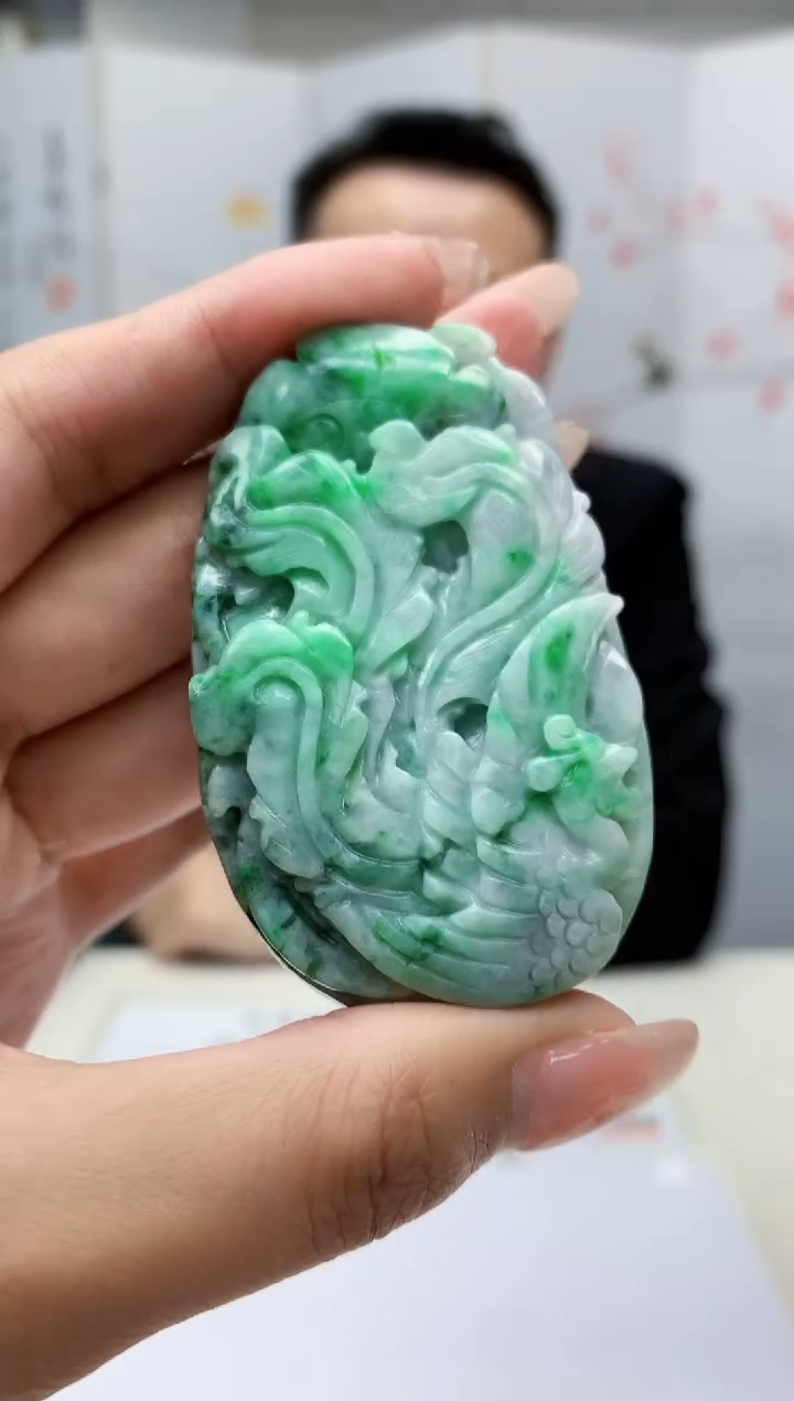 【闪购商品】定制翡翠未镶嵌5155MM-毛货挂件37