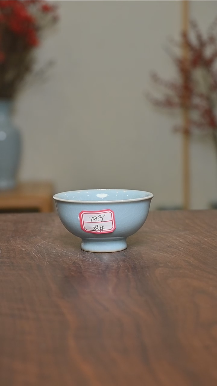 【闪购商品】其他28#微瑕天青釉朱家汝窑款手拉碗