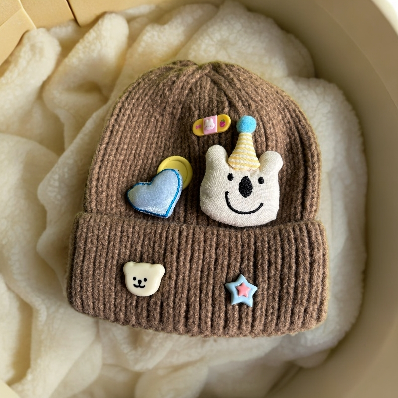 休闲毛线帽帽子男女宝套头帽秋冬季