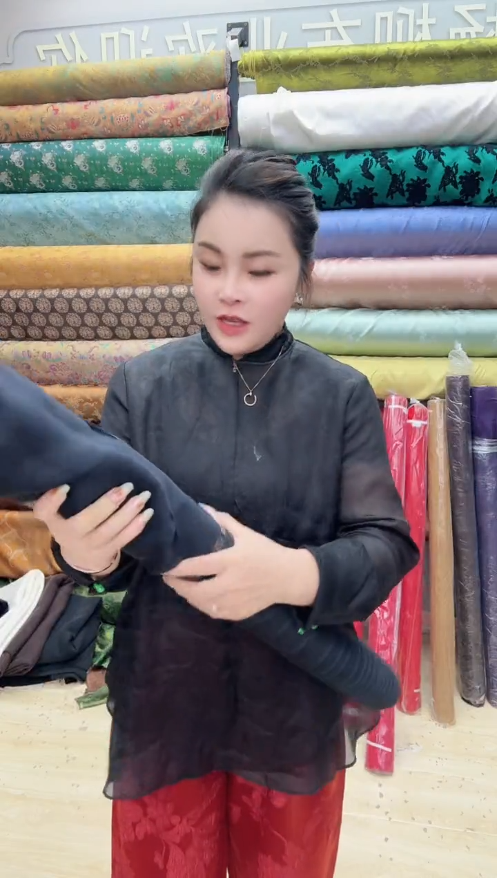 7号黑色桑蚕丝欧根纱1米