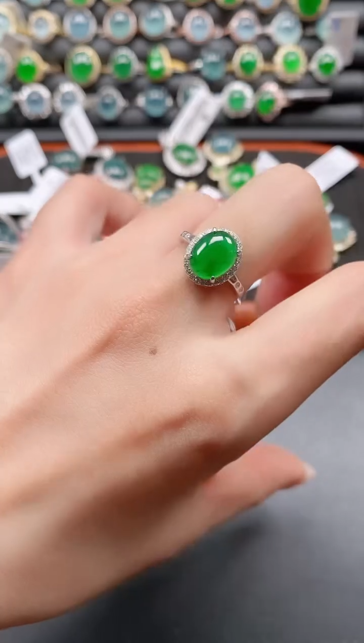 银S925镶嵌戒指翡翠1111