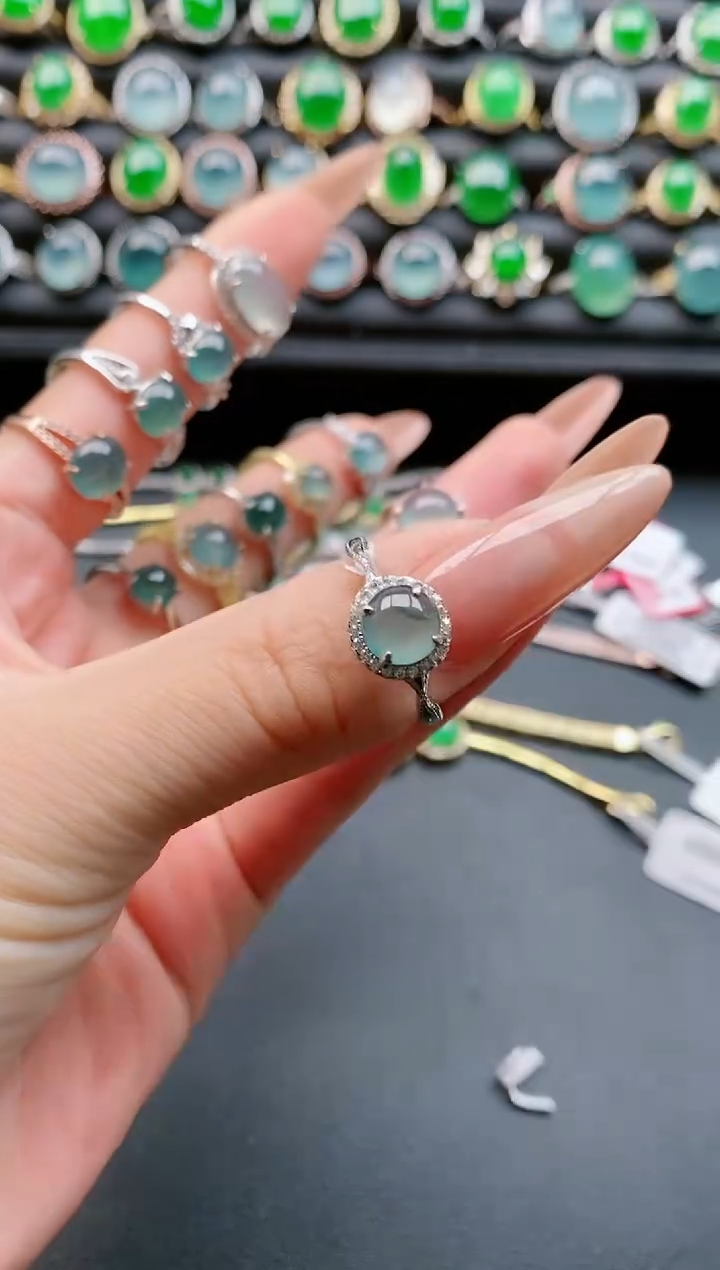 【闪购商品】翡翠戒指银S925镶嵌1111111
