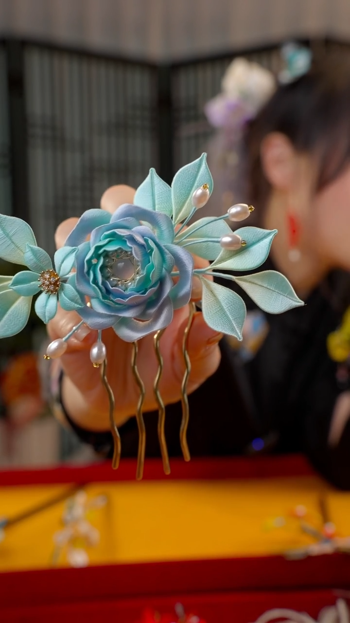 刺绣爱**宝非遗绒花手工饰品