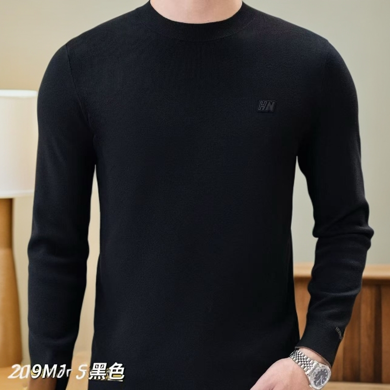 2025秋冬新款羊毛衫男士圆领毛衣时尚百搭休闲针织衫打底上衣