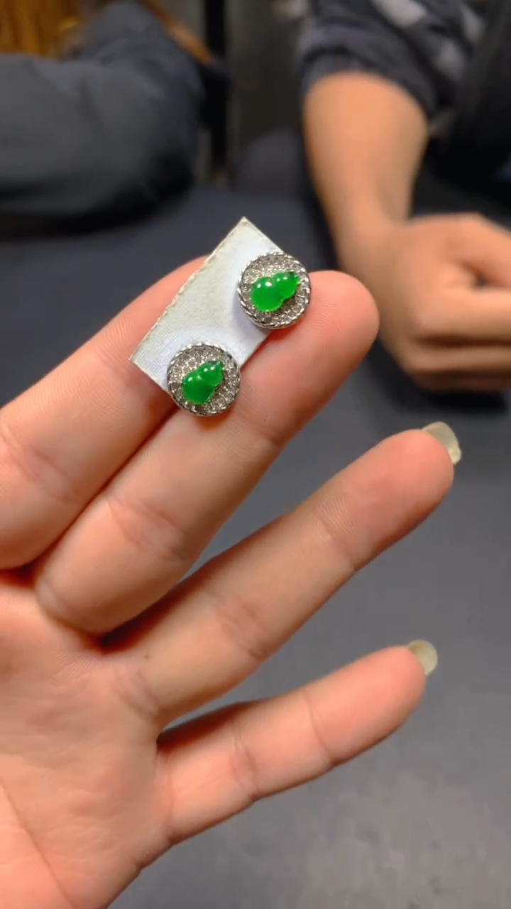 【闪购商品】翡翠耳饰未镶嵌0095512794/多样性发一