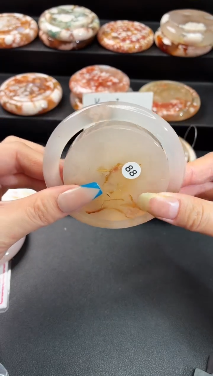 手镯玛瑙/玉髓未镶嵌石英质玉61圈60/61带(赠送镯心)