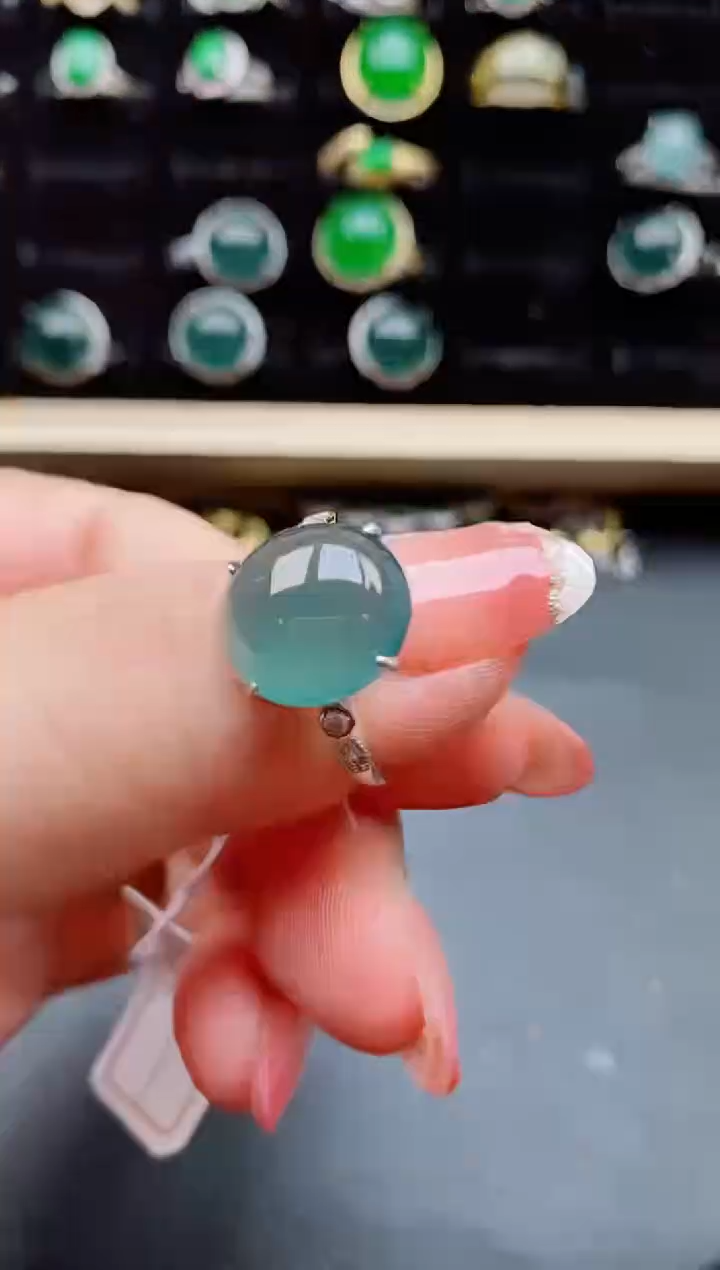 【闪购商品】翡翠戒指银S925镶嵌12121