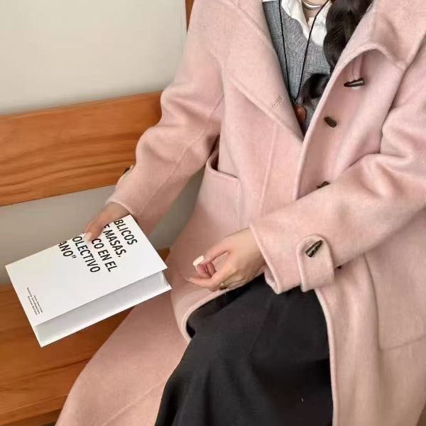 8185羊毛大衣2025秋冬新款毛呢大衣时尚中长款百搭双面呢女外套