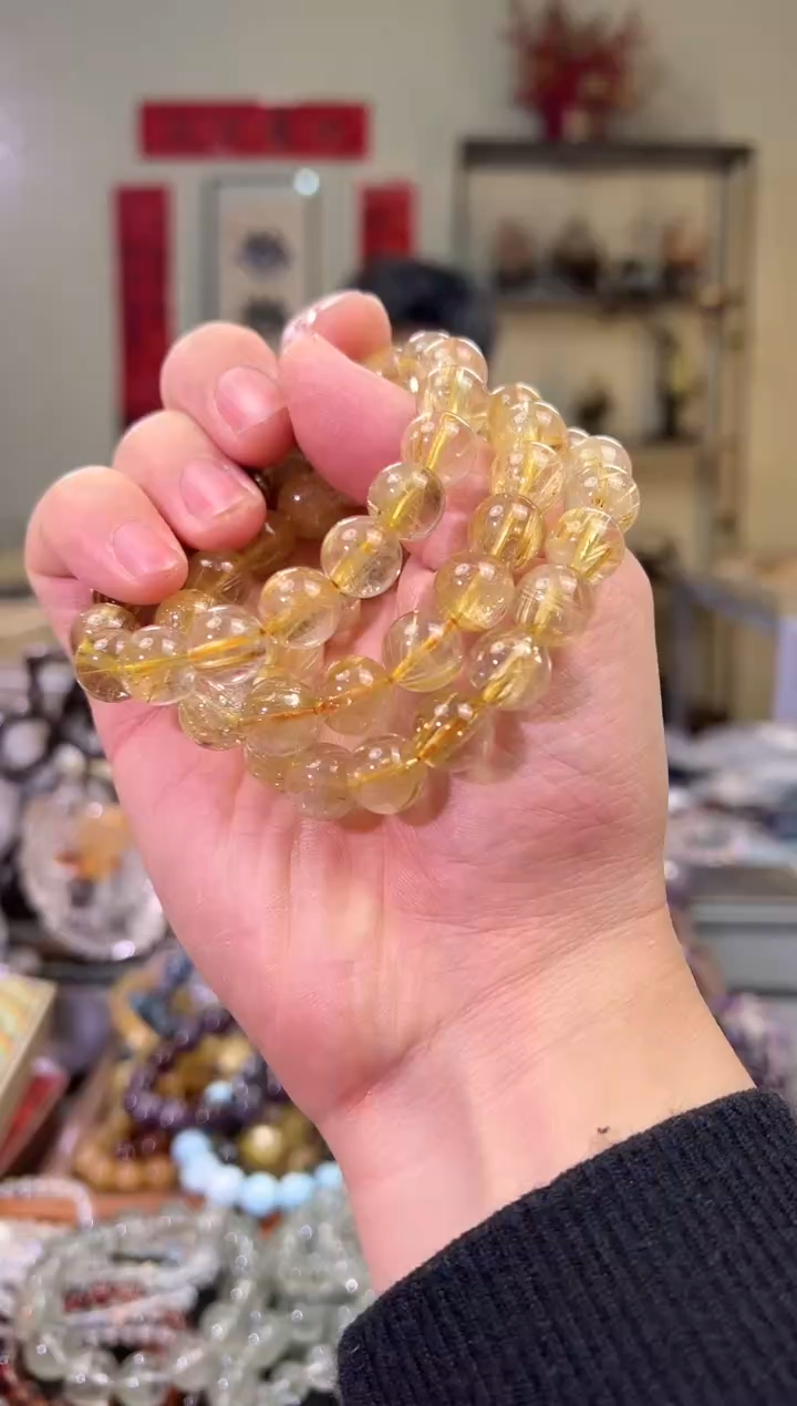 【闪购商品】发晶手串未镶嵌11.6±mm钛晶手串（多样性发其一）