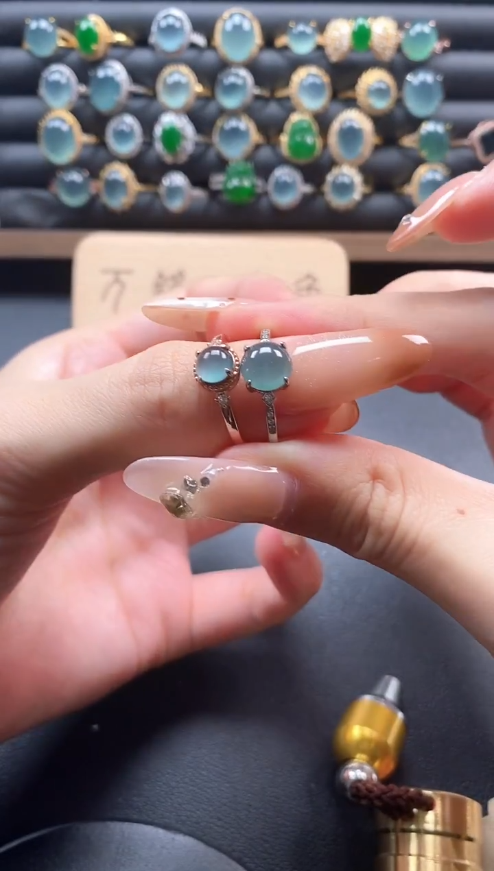 银S925镶嵌戒指翡翠51511