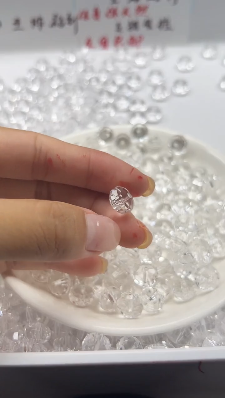 颈饰未镶嵌水晶w3068白水车轮切面算盘10*6mm*10颗