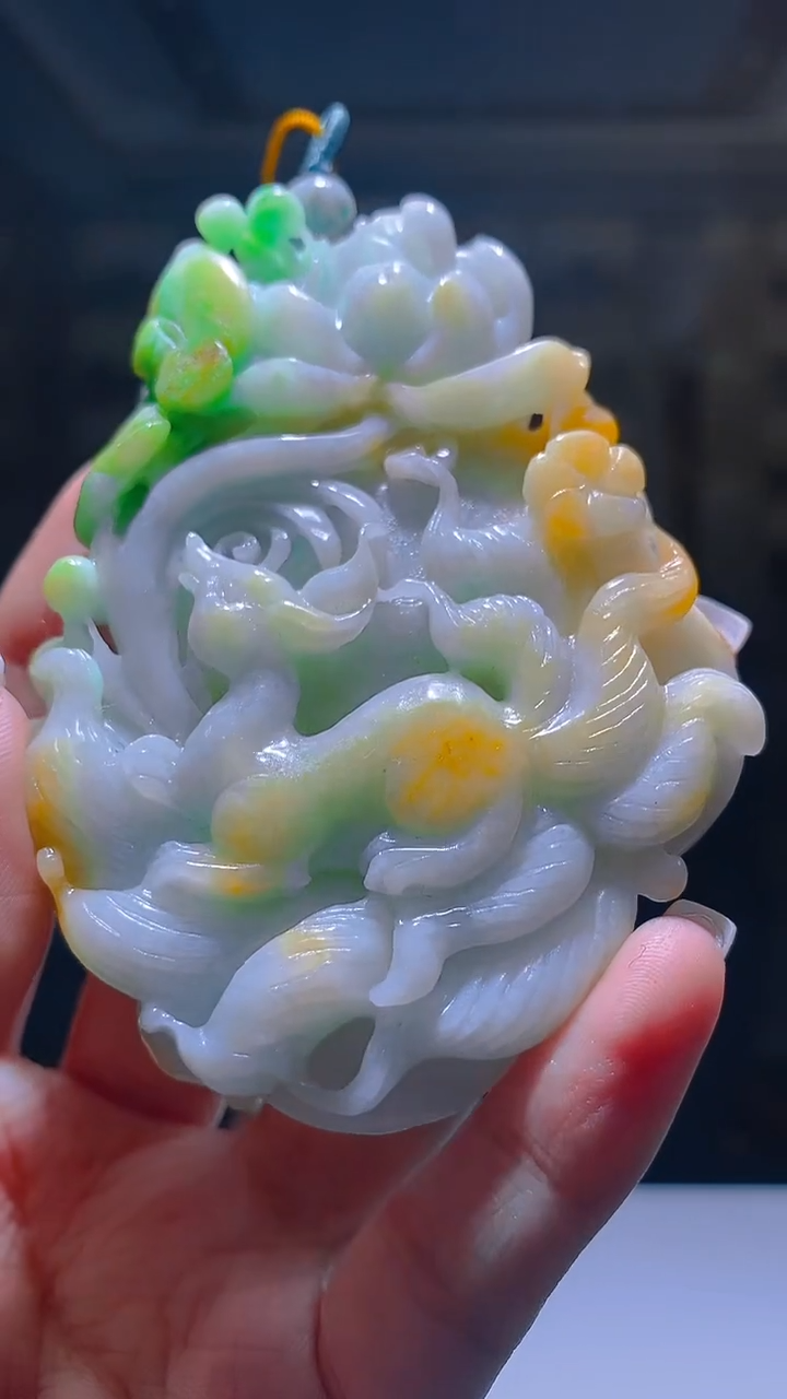 未镶嵌定制翡翠KK翡翠毛货吊坠-34