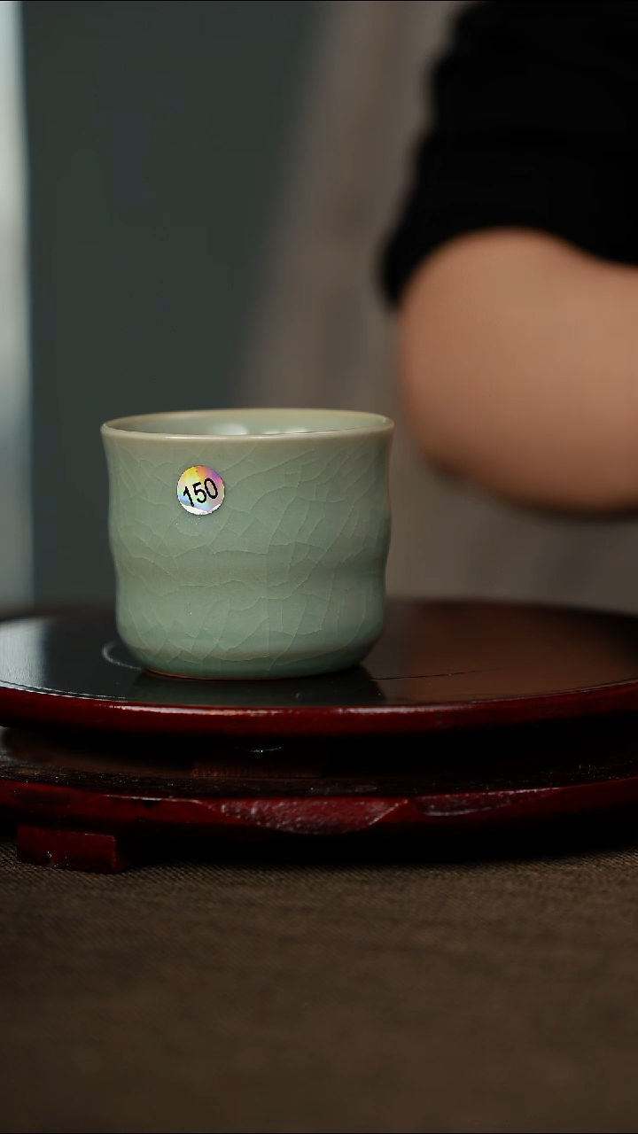 全品 竹节杯 无底款 仿古釉150