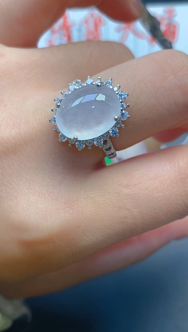 【闪购商品】翡翠耳饰银S925镶嵌天然A货翡翠1