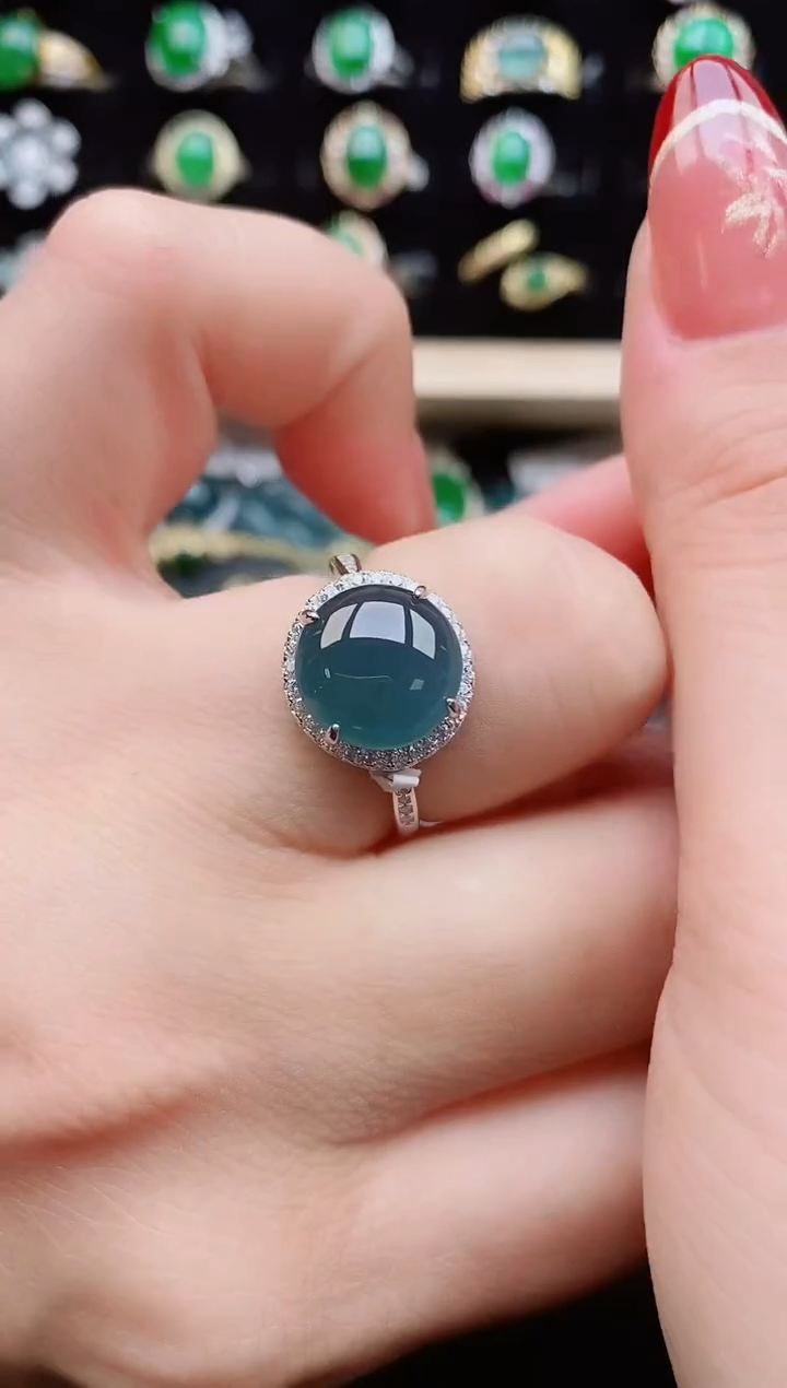 【闪购商品】翡翠戒指银S925镶嵌12121