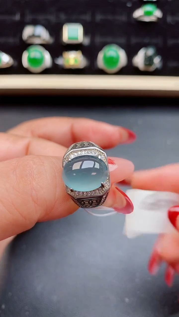 【闪购商品】翡翠戒指银S925镶嵌0585050