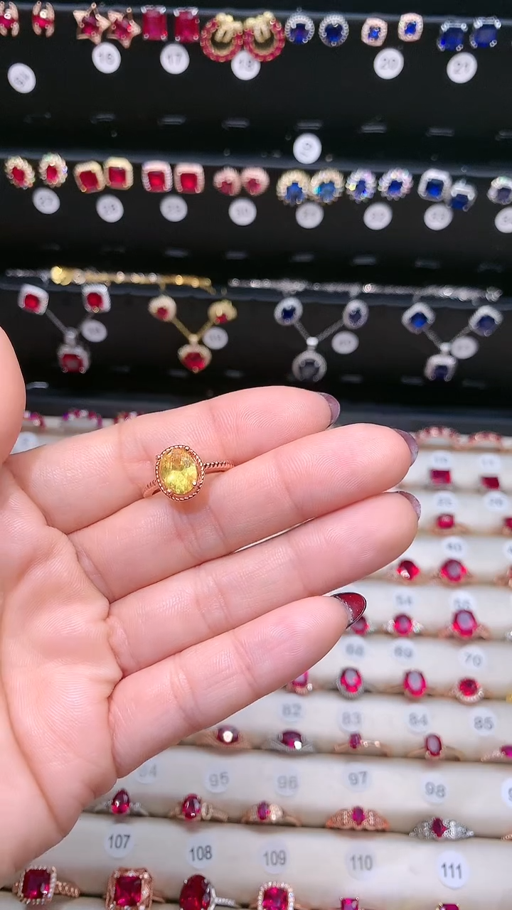 【闪购商品】水晶戒指银S925镶嵌79玫瑰金