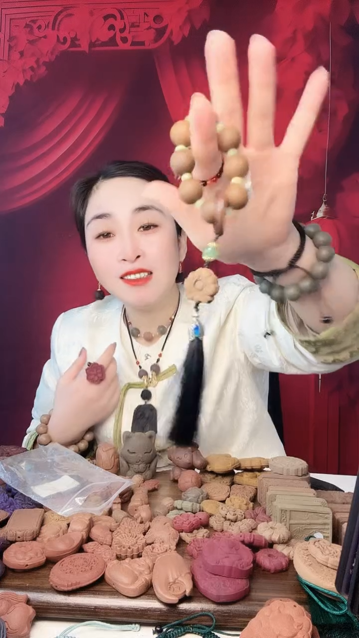 【闪购商品】泥塑八月金桂8颗+大四合莲花手撵