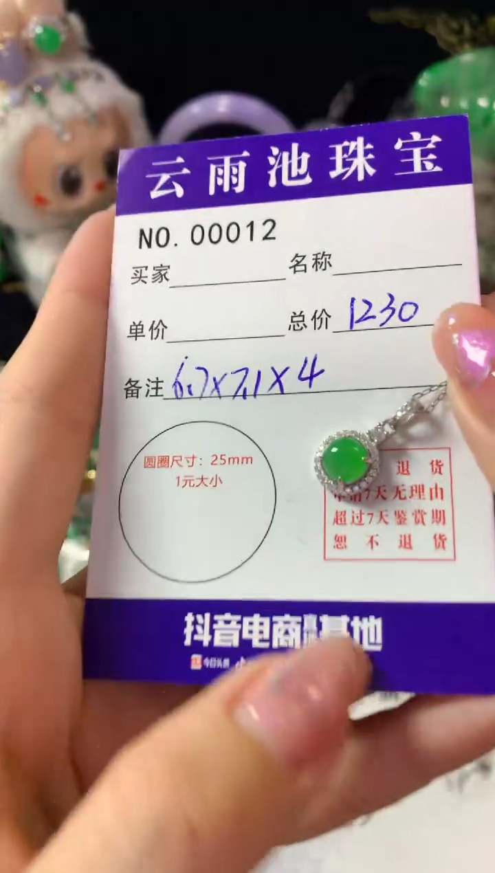 颈饰银S925镶嵌翡翠翡翠