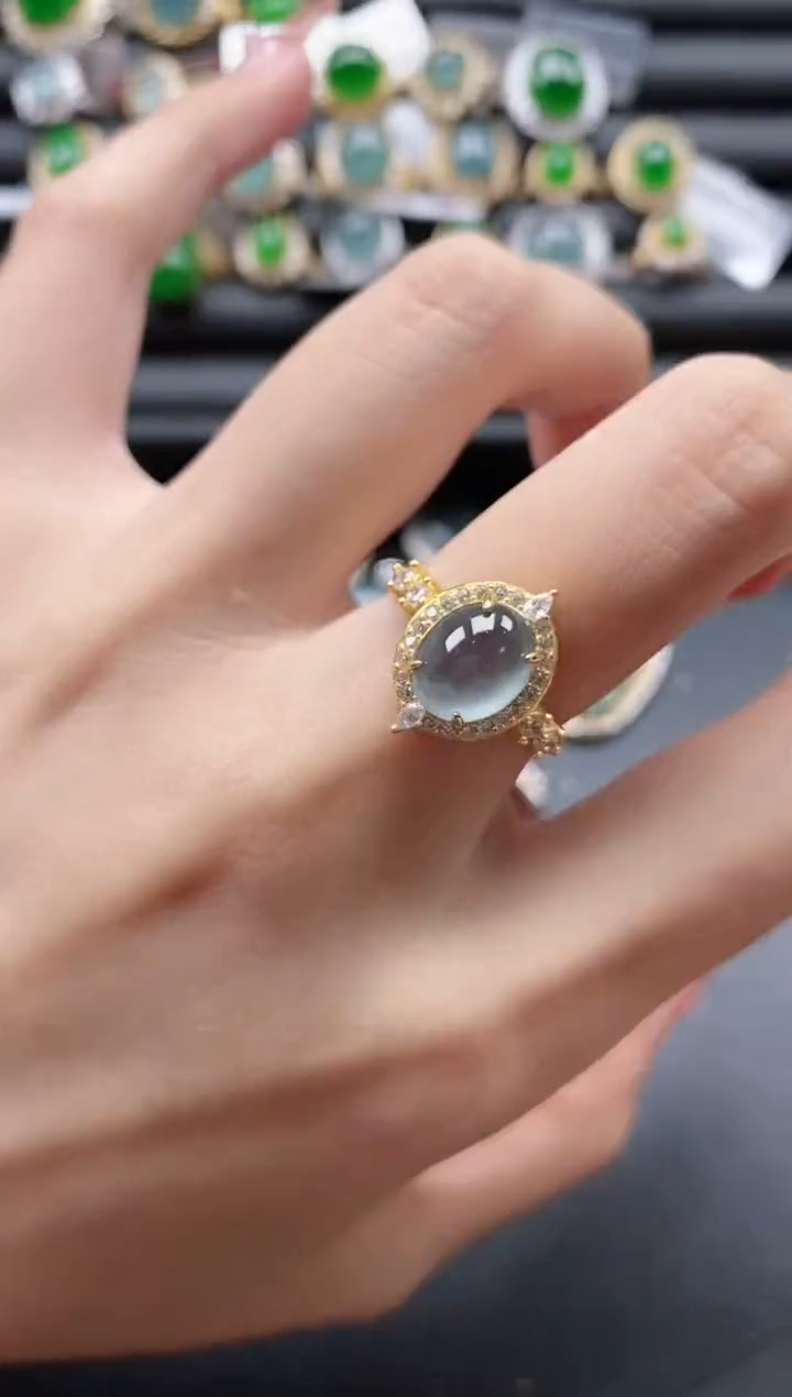 【闪购商品】翡翠戒指银S925镶嵌51151