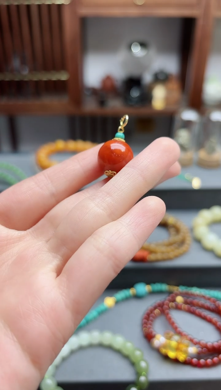 【闪购商品】南红玛瑙颈饰未镶嵌南红珠子配饰DN赠链