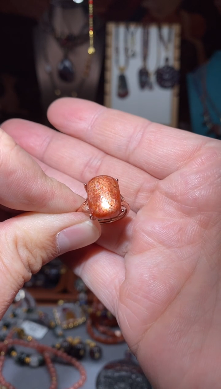 【闪购商品】长石金太阳戒指未镶嵌多样性发其一